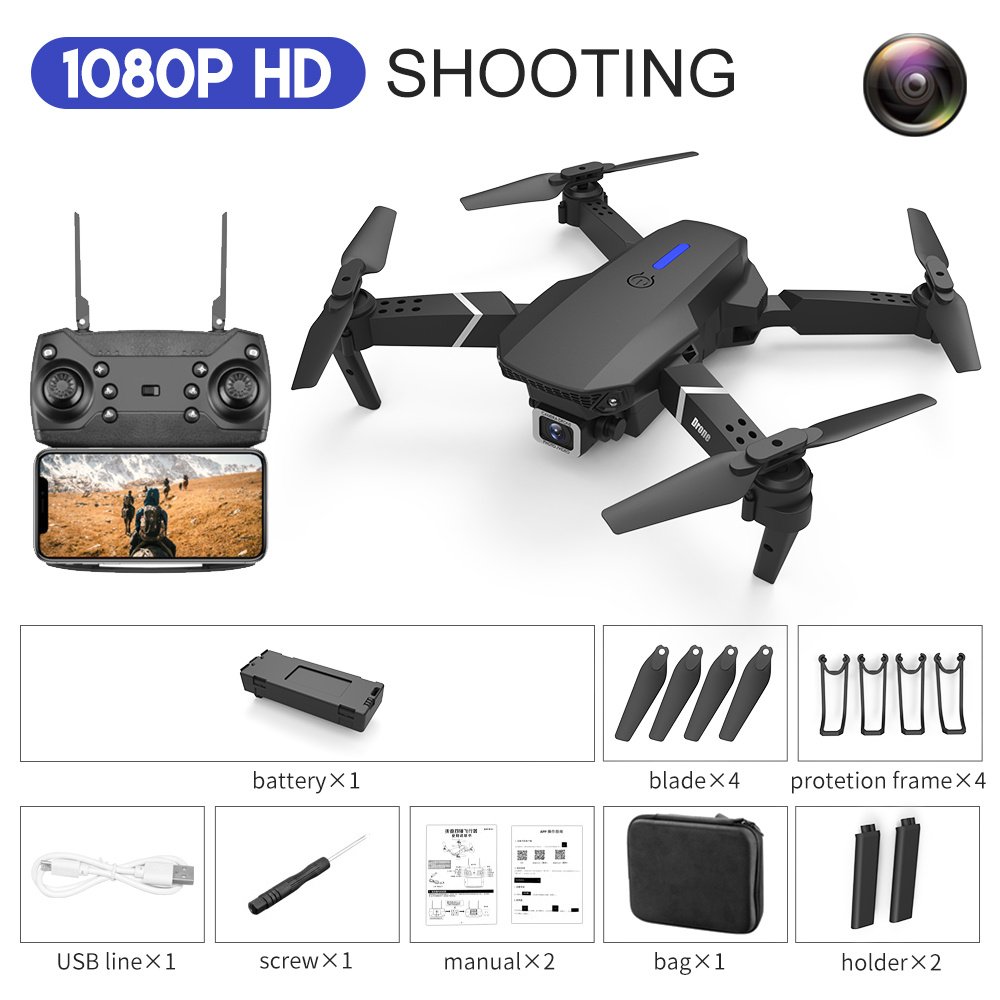 Dron Profesional Plegable E88 4K con Doble Cámara y Vuelo Inteligente - Imagen 2