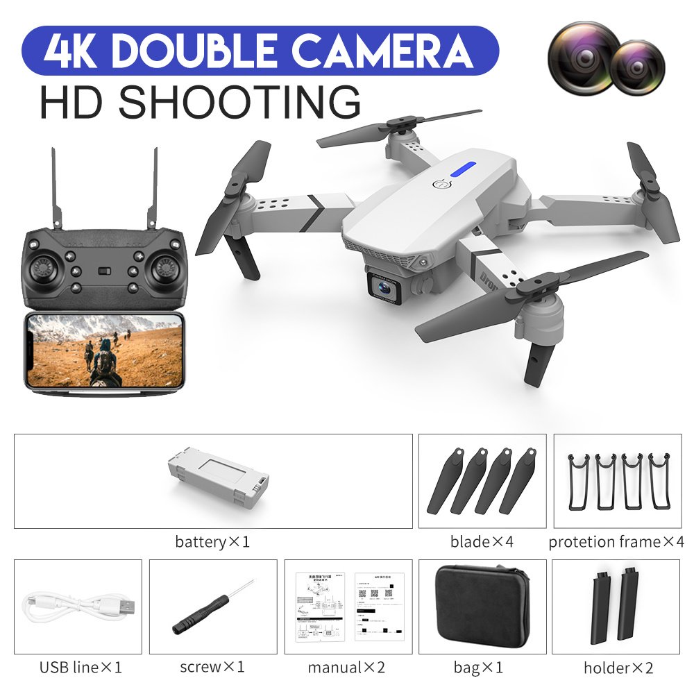 Dron Profesional Plegable E88 4K con Doble Cámara y Vuelo Inteligente - Imagen 7