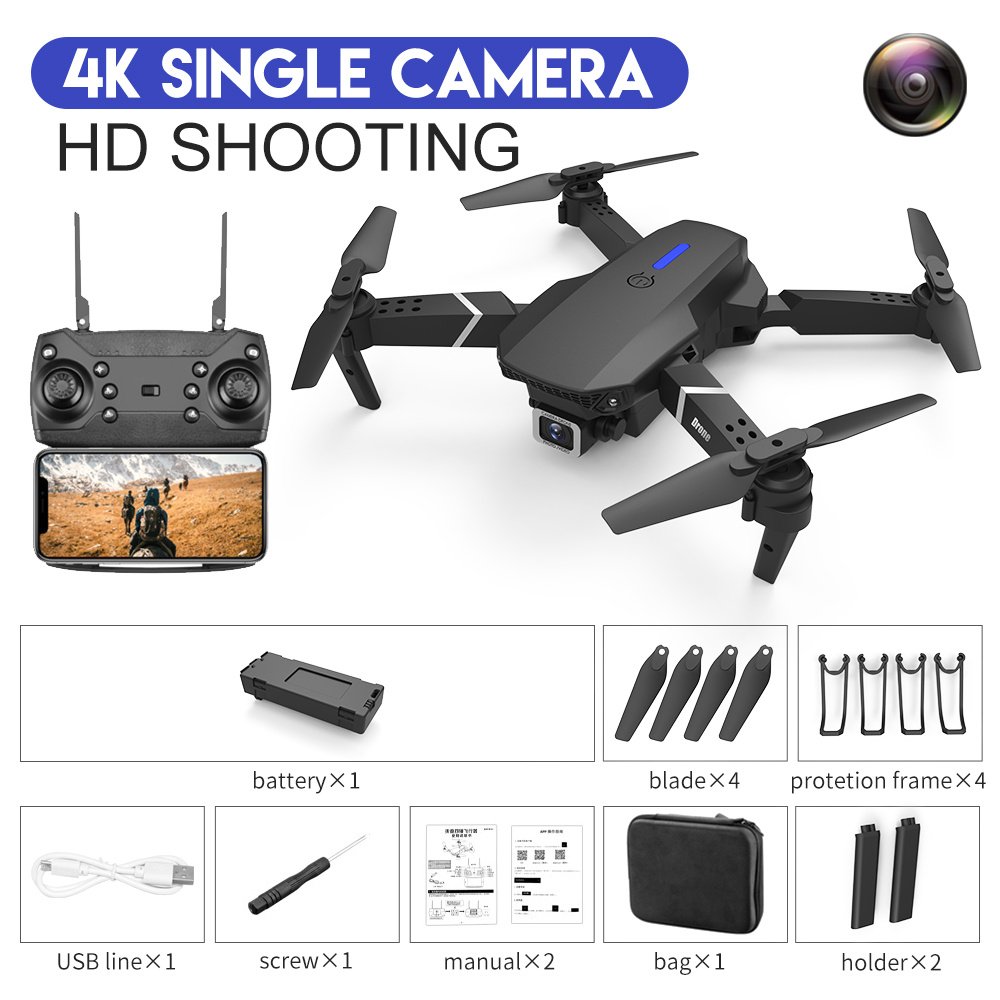 Dron Profesional Plegable E88 4K con Doble Cámara y Vuelo Inteligente - Imagen 5