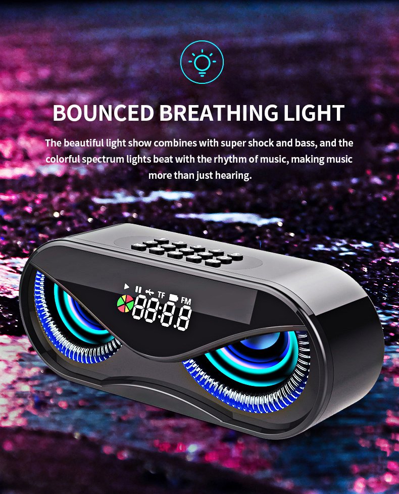 Altavoz Bluetooth con luces LED, doble sonido y controles digitales - Imagen 6