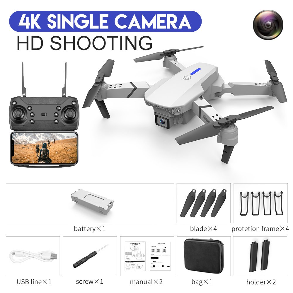 Dron Profesional Plegable E88 4K con Doble Cámara y Vuelo Inteligente - Imagen 3